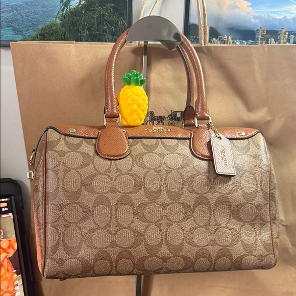 Coach Handbags - Coach Bennett Tan and Brown Signature Satchel
